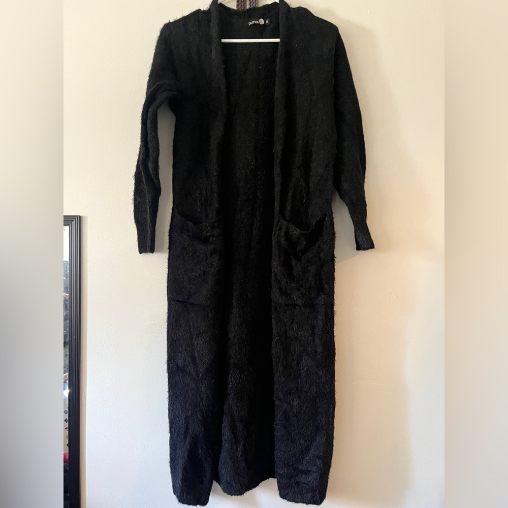 Boohoo Black Fuzzy Sweater